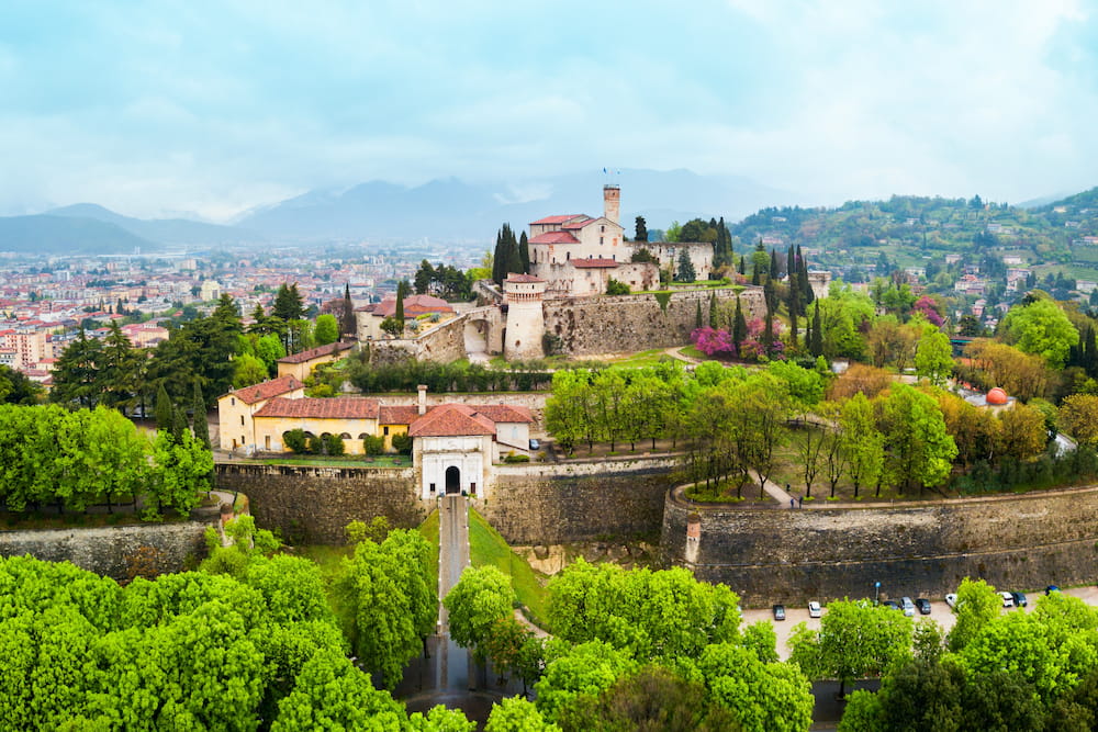 Vista panoramica aerea del Castello di Brescia